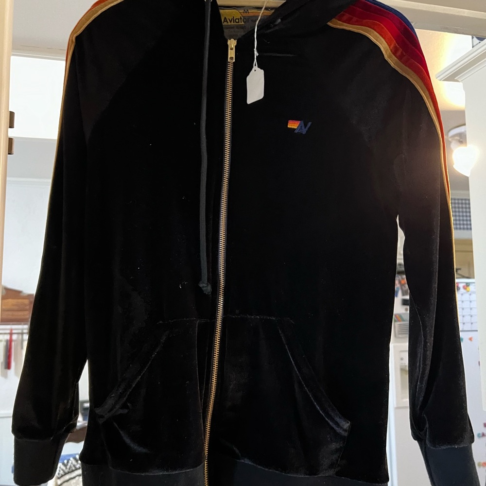 Aviator Nation velvet zip up.  NWT. Medium